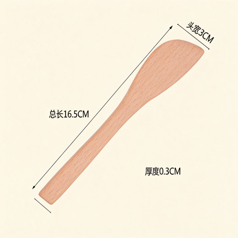 Dumpling filling spatula solid beech wood curved spreader