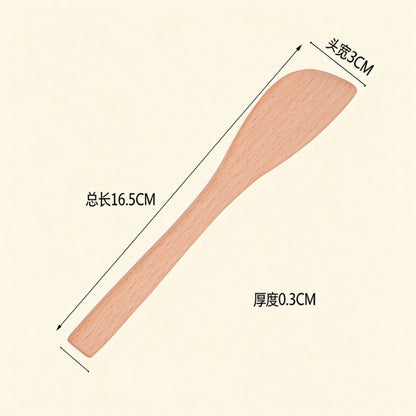 Dumpling filling spatula solid beech wood curved spreader