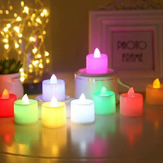 LED Electronic Simulation Candle – Flameless Flickering Tea Light for Wedding, Birthday Party, Holiday Home Decor & Event Ambiance