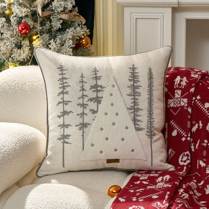 Red Snowflake Christmas Pillow Case – HOHOHO Embroidered Cushion Cover with Gingerbread Man, Holiday Home Decor & Gift for Family
