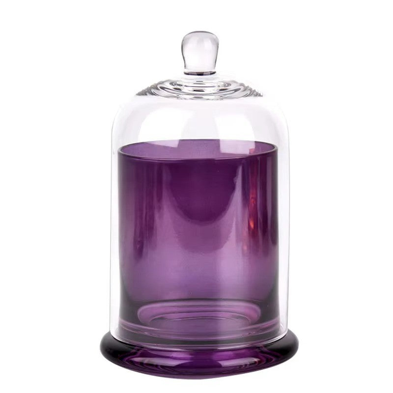 Luxury Empty Clear Glass Transparent Bell Shape Desktop Candle Holder Scented Candle Jar With Cover for Decoration DIY Candle (120ml-730ml)