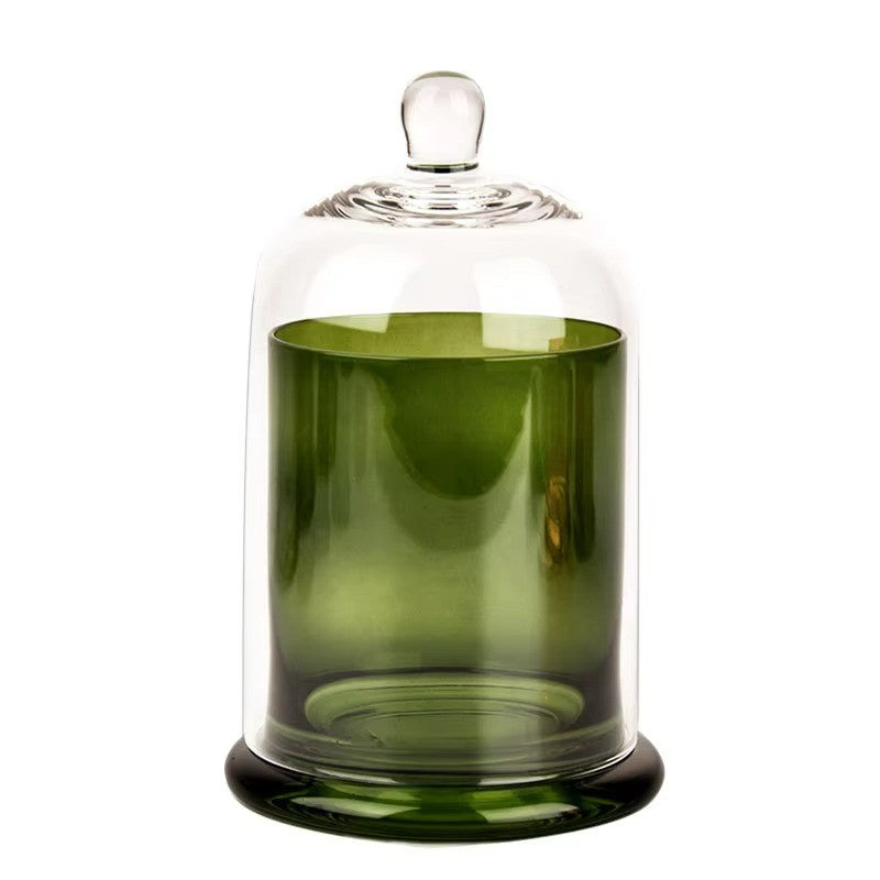 Luxury Empty Clear Glass Transparent Bell Shape Desktop Candle Holder Scented Candle Jar With Cover for Decoration DIY Candle (120ml-730ml)