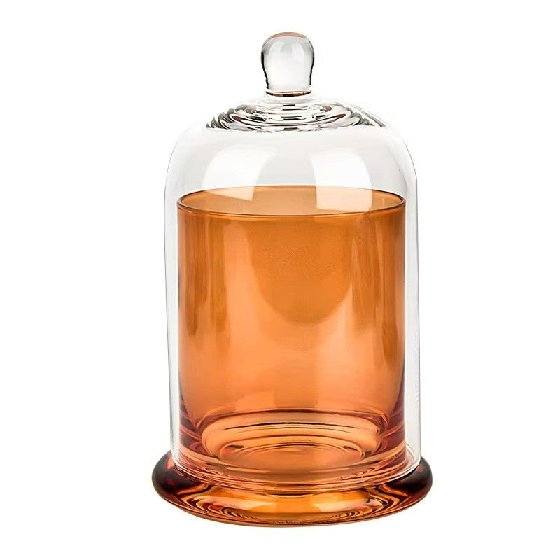 Luxury Empty Clear Glass Transparent Bell Shape Desktop Candle Holder Scented Candle Jar With Cover for Decoration DIY Candle (120ml-730ml)