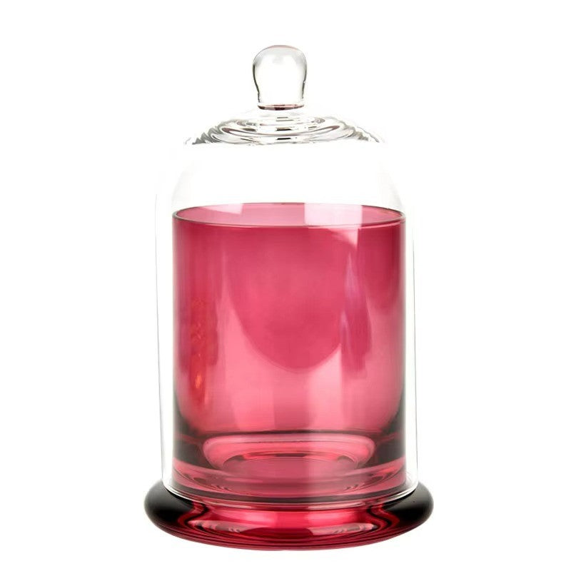 Luxury Empty Clear Glass Transparent Bell Shape Desktop Candle Holder Scented Candle Jar With Cover for Decoration DIY Candle (120ml-730ml)