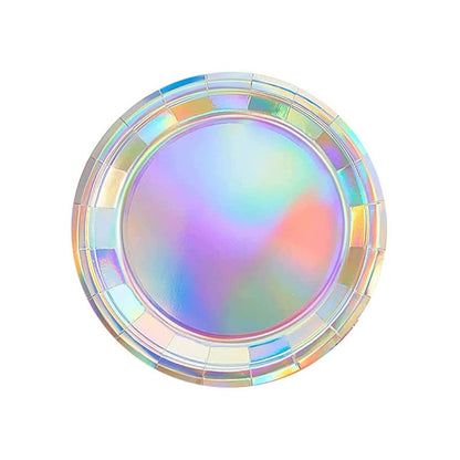 Custom Gold Foil Paper Plates - Heavy Duty 300g Disposable Laser Round Plates for Events