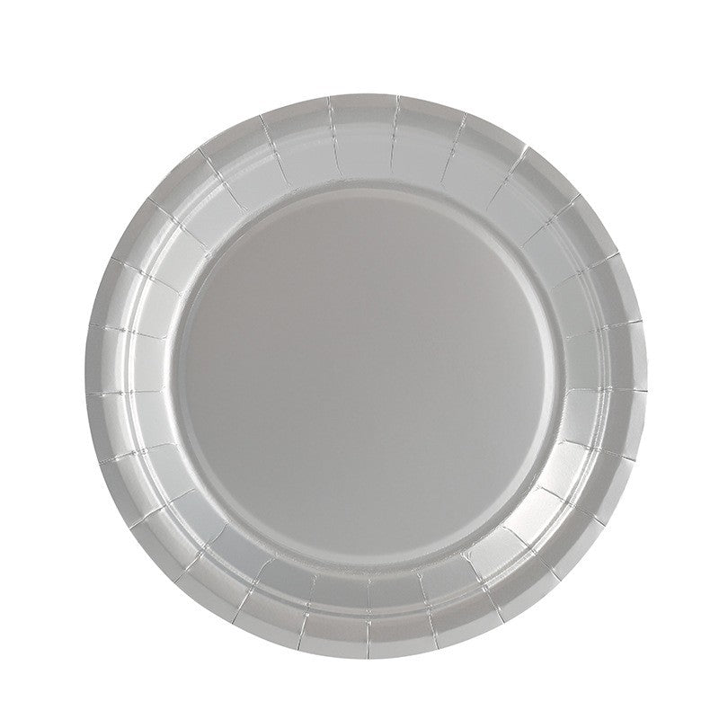Custom Gold Foil Paper Plates - Heavy Duty 300g Disposable Laser Round Plates for Events