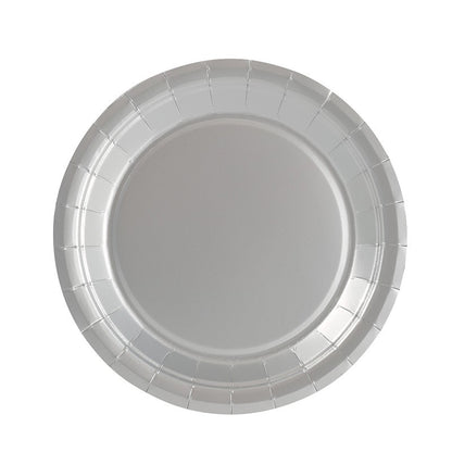 Custom Gold Foil Paper Plates - Heavy Duty 300g Disposable Laser Round Plates for Events