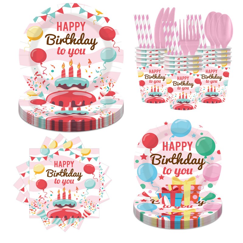 Balloon Birthday Party Set – Disposable Plates, Napkins, Cups & Cutlery for Kids Celebration, Easy Cleanup & Themed Decor