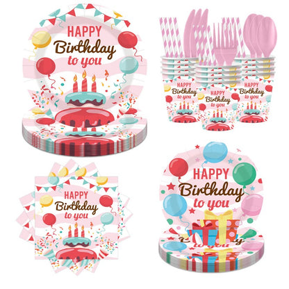 Balloon Birthday Party Set – Disposable Plates, Napkins, Cups & Cutlery for Kids Celebration, Easy Cleanup & Themed Decor