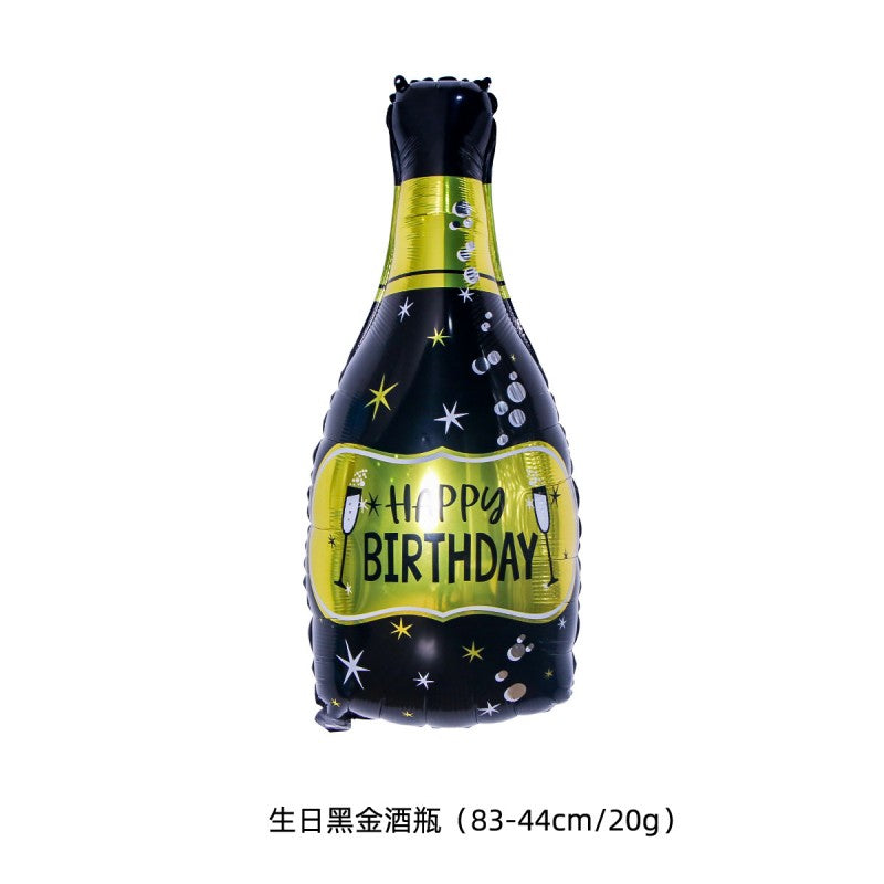 Wine Bottle & Glass Foil Balloons – Aluminium Mylar Balloons for New Year, Birthday, Bachelorette & Wine Tasting Party Decor