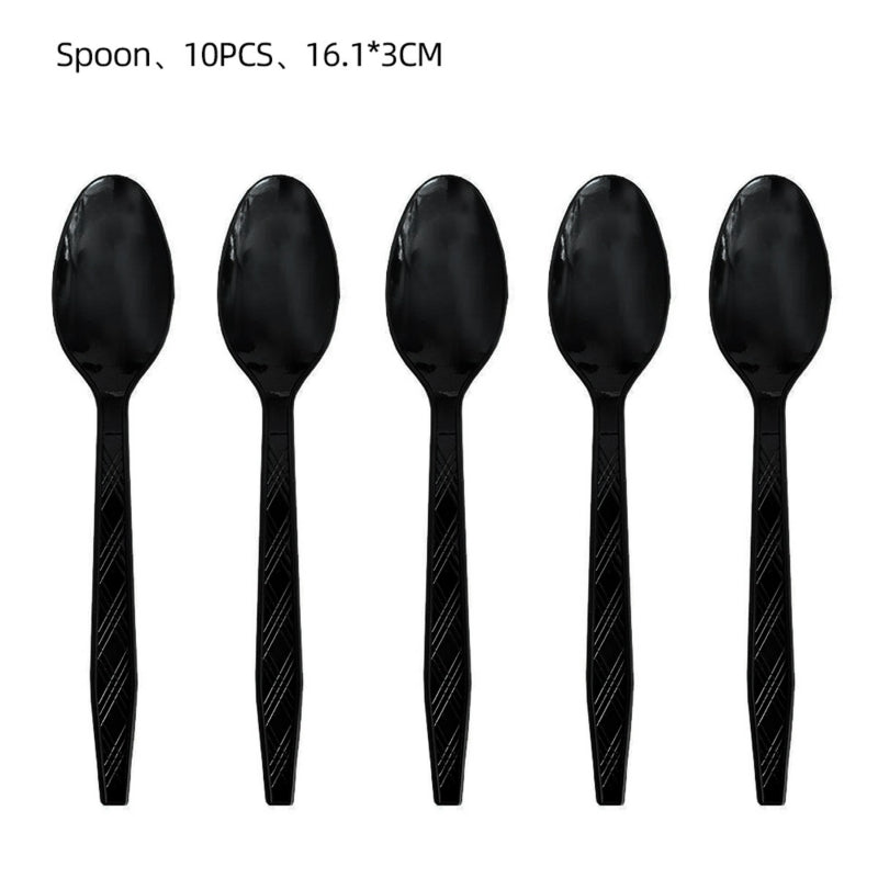 2027 Black Gold Happy New Year Party Set, Banner, Paper Plates, Paper Cups, Tablecloth & Disposable Tableware