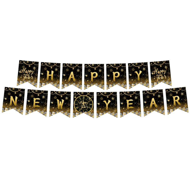 Black & Gold New Year‘s Eve Party Set – Disposable Plates, Cups & Napkins for 2027 NYE Celebration, Elegant Holiday Tableware Kit