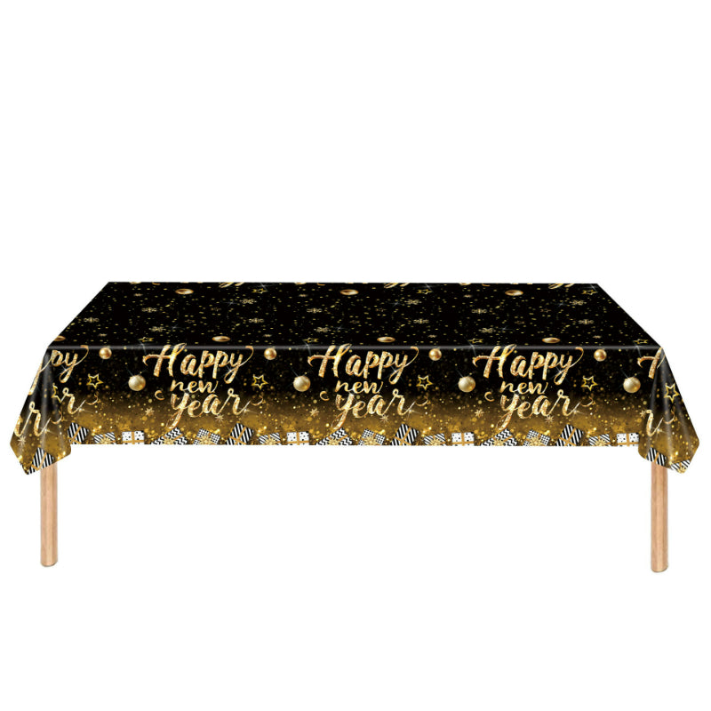 Black & Gold New Year‘s Eve Party Set – Disposable Plates, Cups & Napkins for 2027 NYE Celebration, Elegant Holiday Tableware Kit