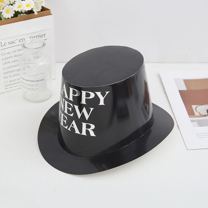 New Year‘s Eve Party Hats – Paper Lincoln Top Hat for Celebration, Festive Headwear for Birthday & Magic Party Decor