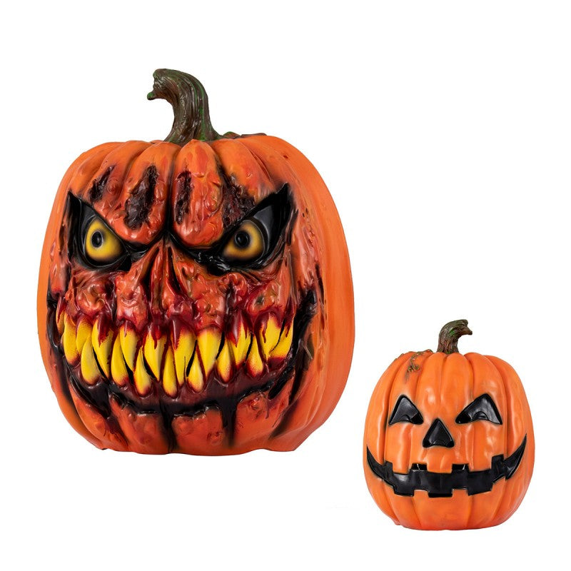 Halloween Pumpkin Face Mask – Foam Latex Prop for Cosplay & Home Decoration (Blood Drip, Green, Yellow, Black)