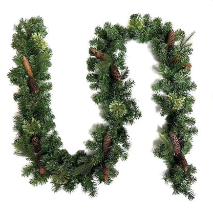 Red Berry & Pinecone Christmas Door Swag – Dense Artificial Vine Garland for Front Door, Wreath Making & Holiday Entry Deco