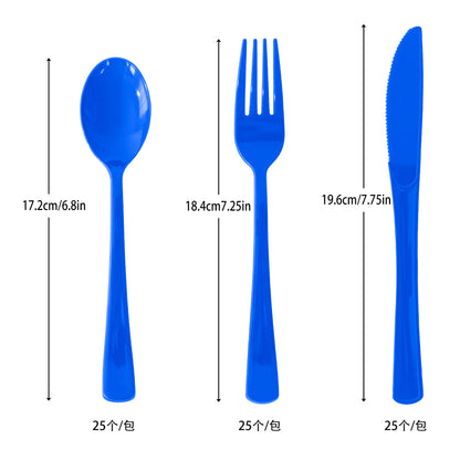 2026 Graduation Party Tableware Set | Disposable Plates, Napkins, Cutlery & Tablecloth | Black & Blue Theme