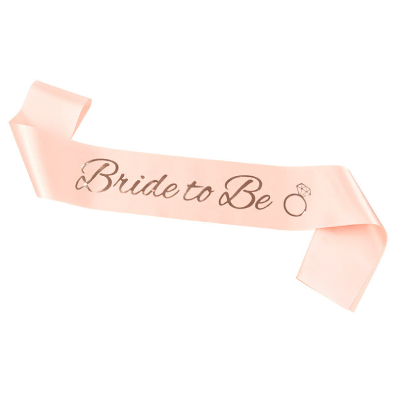 Bride to be satin sash ring champagne and rose gold