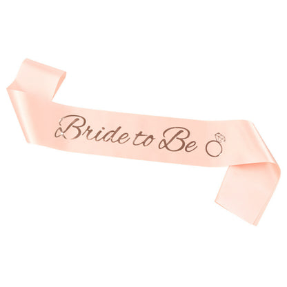 Bride to be satin sash ring champagne and rose gold