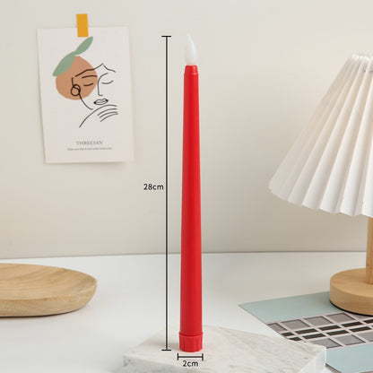Long Stem Flameless LED Candle with Remote – Pointed Top Electronic Candle for Birthday Dinner, Wedding Centerpiece & Spooky Event