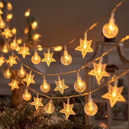 LED Christmas Light Set – Snowflake, Reindeer, Christmas Tree & Star Shapes for Outdoor Camping, Garden & Holiday Ambiance Decoration