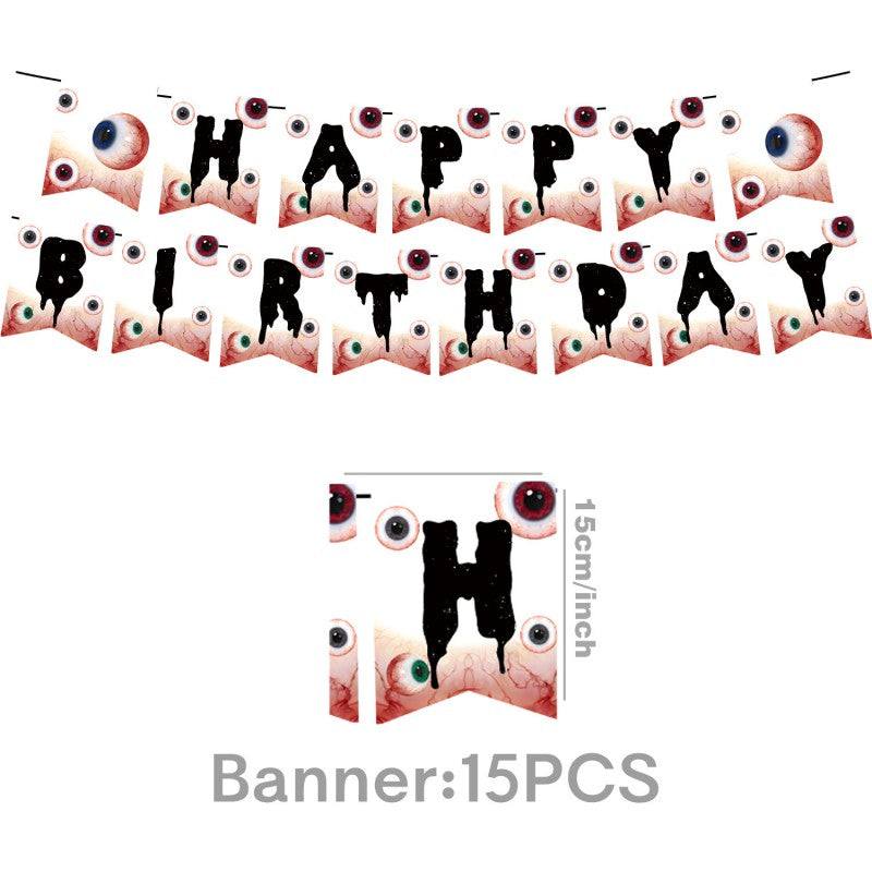 Big Eye Themed Party Decoration Set | Birthday & Halloween Supplies | Tableware & Garland Kit