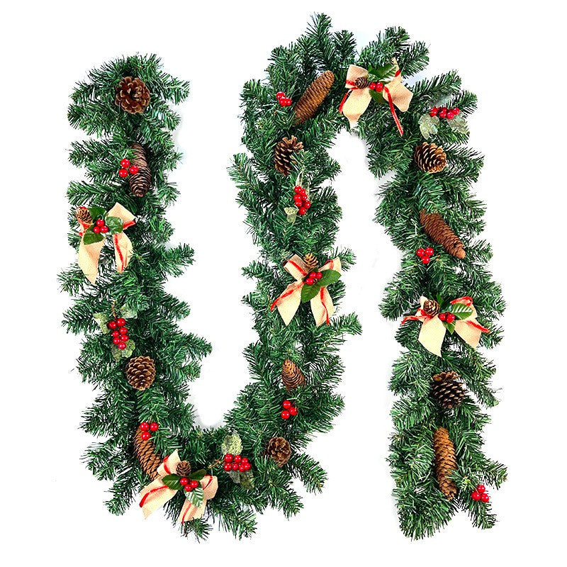 Red Berry & Pinecone Christmas Door Swag – Dense Artificial Vine Garland for Front Door, Wreath Making & Holiday Entry Deco