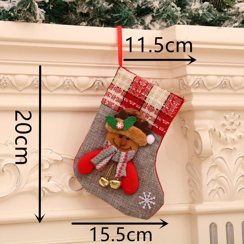 Christmas Stocking & Gift Bag Set – Small Stocking Ornaments for Tree Hanging Decor, Holiday Pouch for Candy & Presents