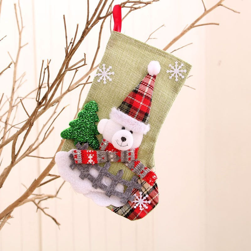 Christmas Stocking & Gift Bag Set – Small Stocking Ornaments for Tree Hanging Decor, Holiday Pouch for Candy & Presents