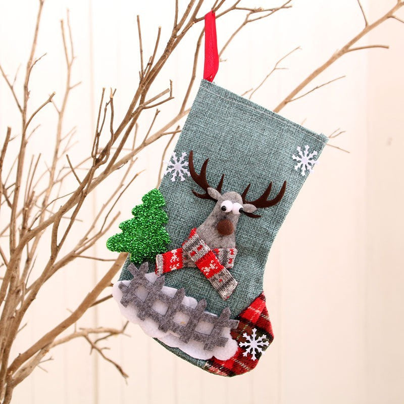 Christmas Stocking & Gift Bag Set – Small Stocking Ornaments for Tree Hanging Decor, Holiday Pouch for Candy & Presents