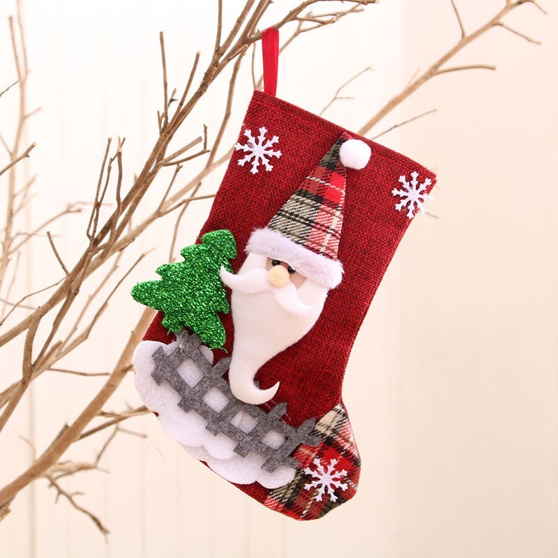 Christmas Stocking & Gift Bag Set – Small Stocking Ornaments for Tree Hanging Decor, Holiday Pouch for Candy & Presents