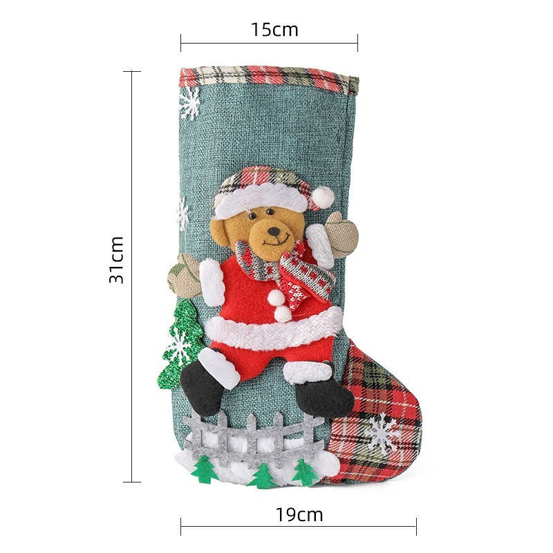 Christmas Stocking & Gift Bag Set – Small Stocking Ornaments for Tree Hanging Decor, Holiday Pouch for Candy & Presents