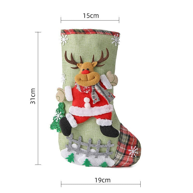 Christmas Stocking & Gift Bag Set – Small Stocking Ornaments for Tree Hanging Decor, Holiday Pouch for Candy & Presents