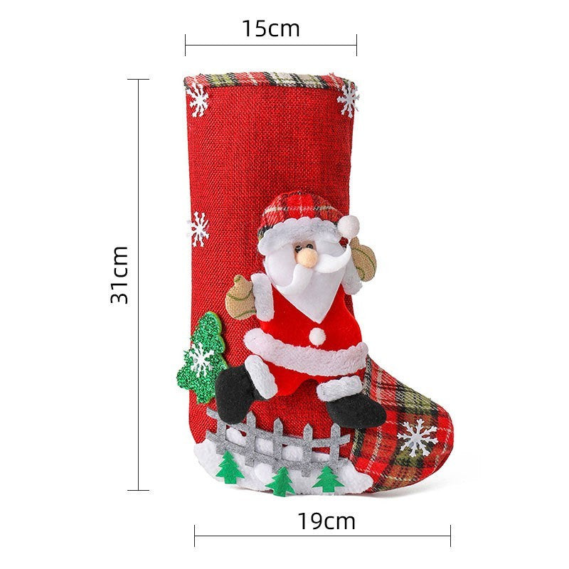 Christmas Stocking & Gift Bag Set – Small Stocking Ornaments for Tree Hanging Decor, Holiday Pouch for Candy & Presents