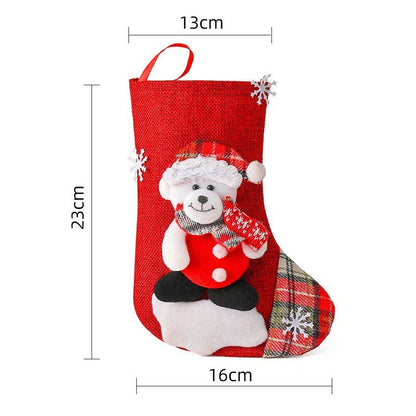 Christmas Stocking & Gift Bag Set – Small Stocking Ornaments for Tree Hanging Decor, Holiday Pouch for Candy & Presents