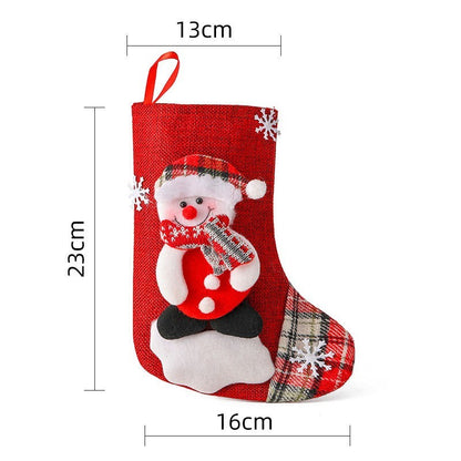 Christmas Stocking & Gift Bag Set – Small Stocking Ornaments for Tree Hanging Decor, Holiday Pouch for Candy & Presents