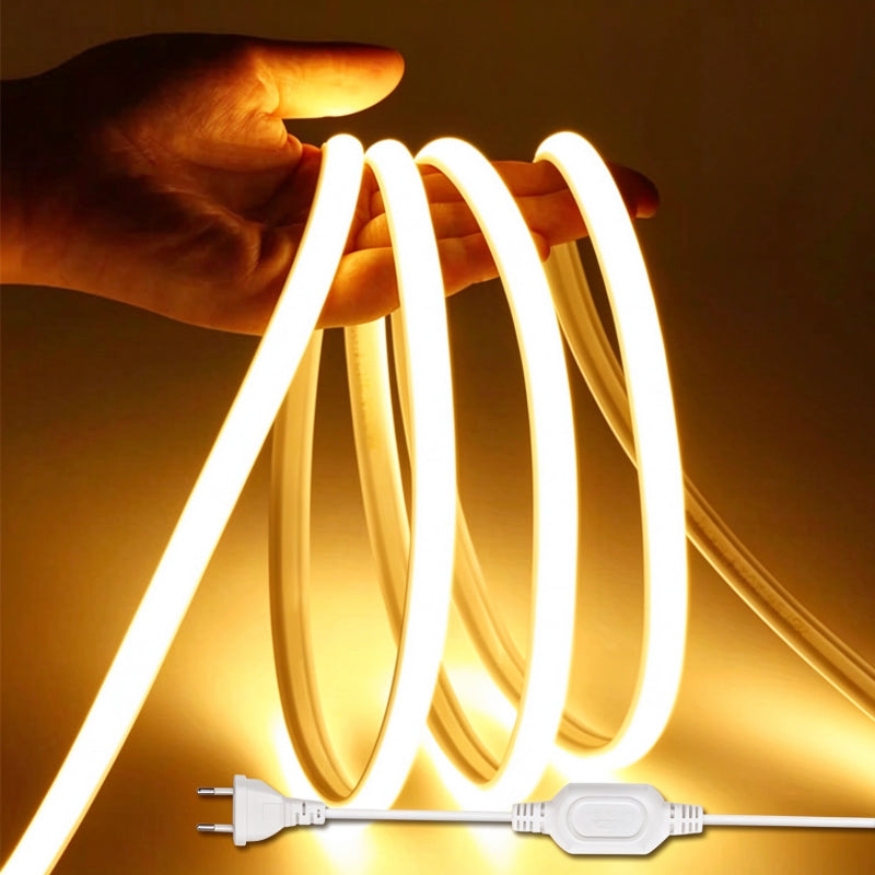 COB LED strip light flexible bendable illuminated looped strip bundle