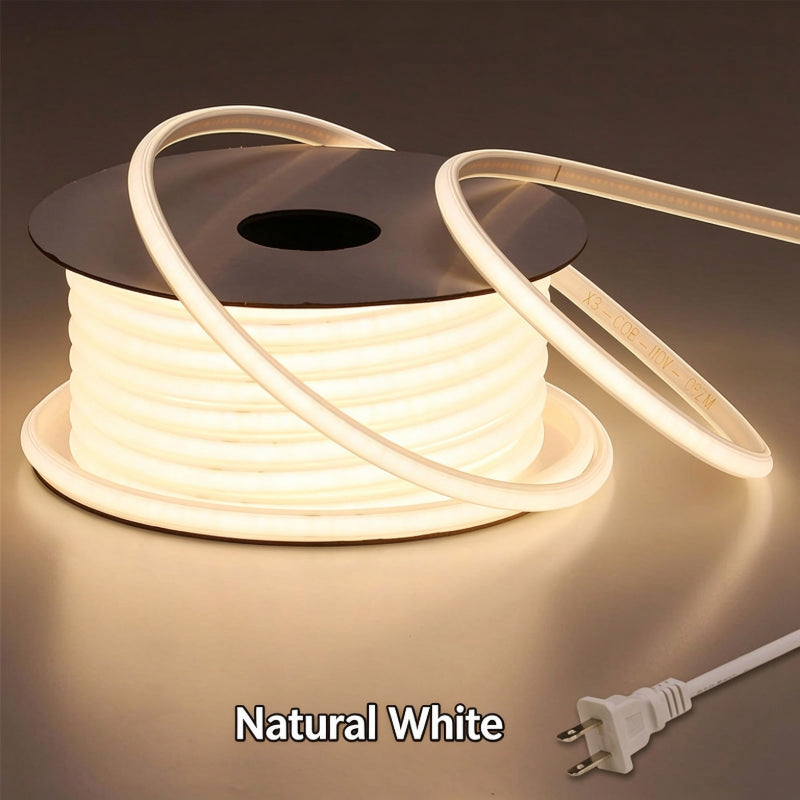COB LED strip light natural white spool reel with plug