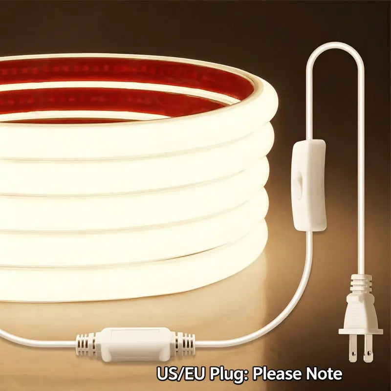 COB LED strip light natural white coil with switch cord
