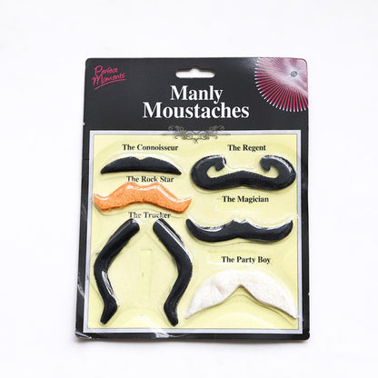 Halloween Fake Mustache & Beard Set – Costume Facial Hair for Adults, Funny Photo Booth Prop, Masquerade Party Supplies