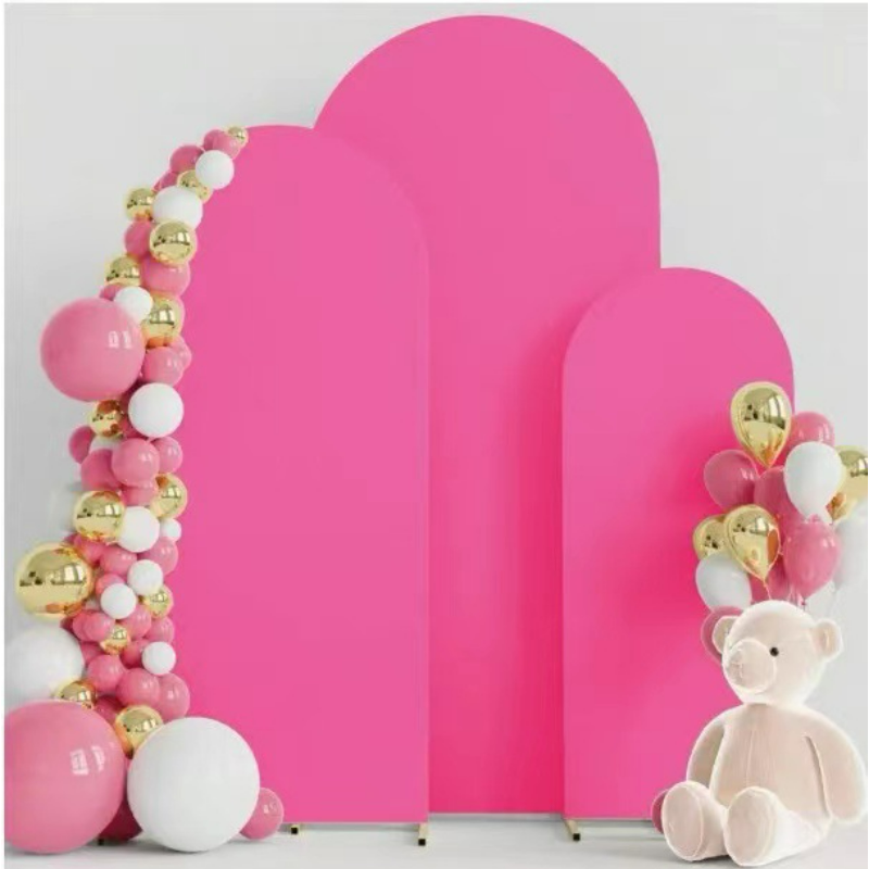 Chiara arch backdrop cover hot pink curved fabric panel