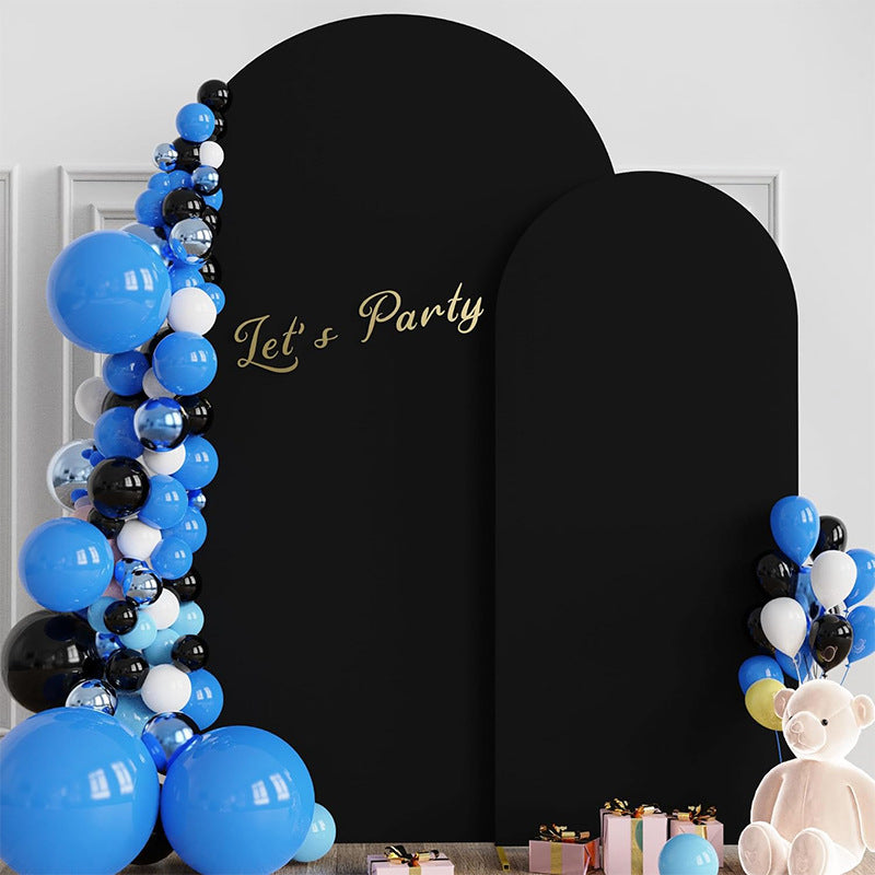 Chiara arch backdrop cover black dual-panel spandex sleeve