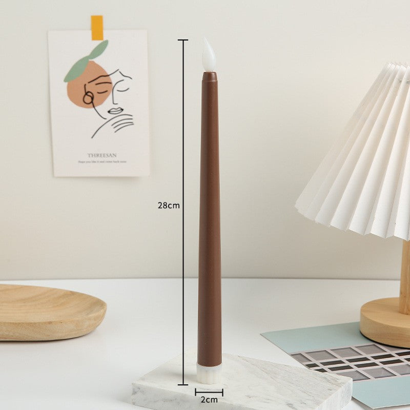 Long Stem Flameless LED Candle with Remote – Pointed Top Electronic Candle for Birthday Dinner, Wedding Centerpiece & Spooky Event