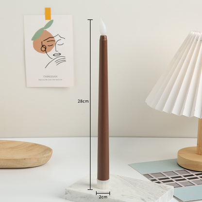 Long Stem Flameless LED Candle with Remote – Pointed Top Electronic Candle for Birthday Dinner, Wedding Centerpiece & Spooky Event