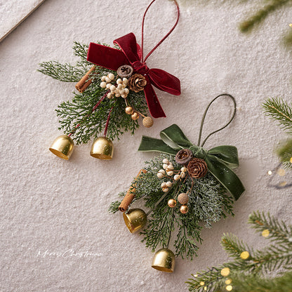 Christmas Bell & Wreath Hanging Ornaments – Tree Decorations Set for Holiday Ambiance, Home & Party Scene