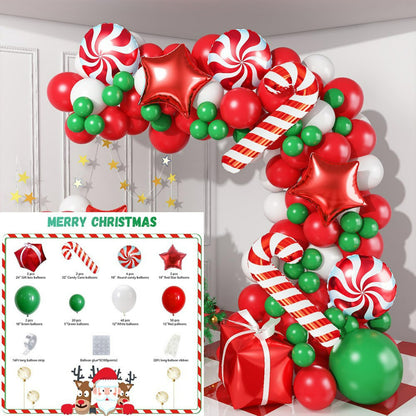 Christmas balloon garland kit, holiday arch with wrapped gift box foil balloons