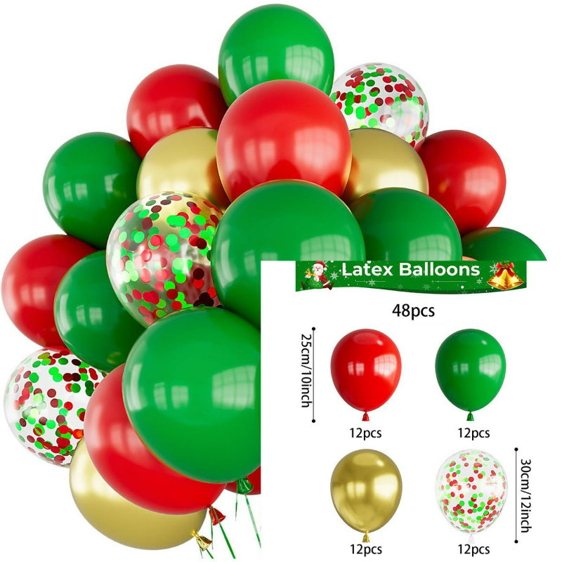 Christmas latex balloons, 48-piece holiday assorted balloon pack