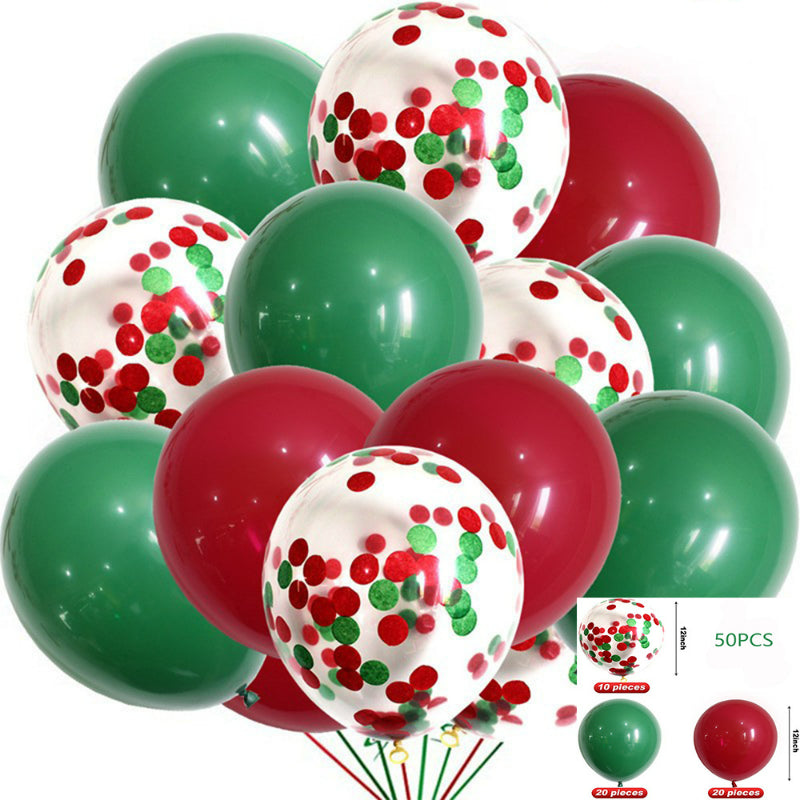 Christmas latex balloons, printed and confetti holiday balloon assortment