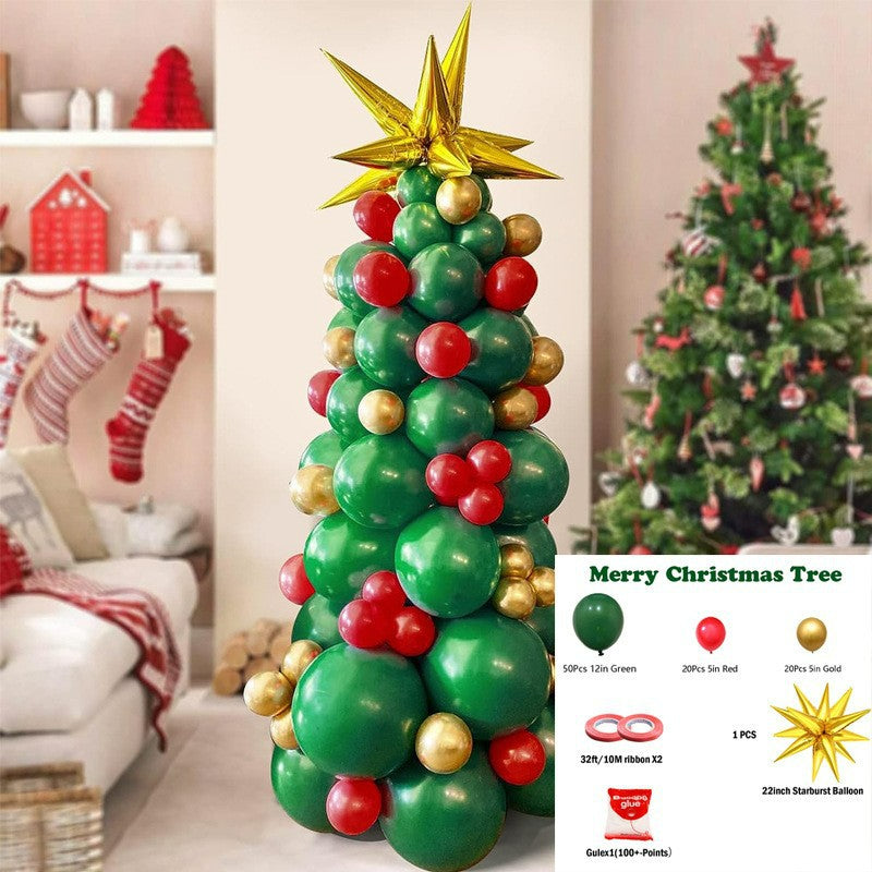Christmas balloon tree kit, standing holiday balloon tree sculpture for room decor