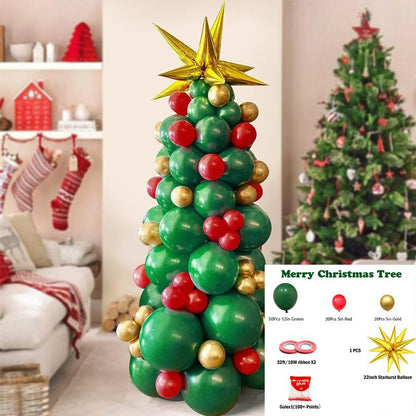Christmas balloon tree kit, standing holiday balloon tree sculpture for room decor